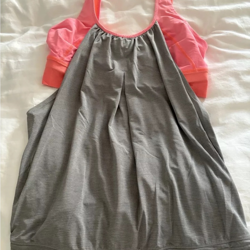 Lululemon Athletica Pink and Gray Tank Top